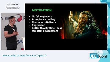 How to write UI tests from A to Z, part 1 (Igor Dmitriev, Ukraine) [RU]