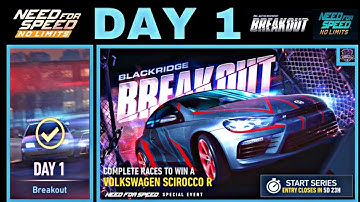 Need For Speed No Limits Gameplay | Breakout Day 1| Volkswagen Scirocco R