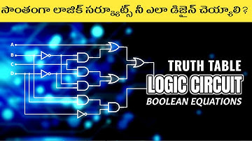 Logic Circuits Explained Step by Step | Truth Tables, Boolean Equations & Circuit Design in Telugu
