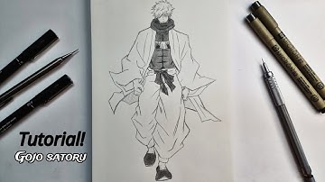 How To Draw Gojo Full Body || Step by Step pencil sketch || Jujutsu Kaisen | Anime Drawing Tutorial!