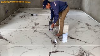 Construction Of The Living Room Floor With Large Format Ceramic Tiles In A Special And Quick Way by Building Construction News 5,595 views 4 months ago 16 minutes