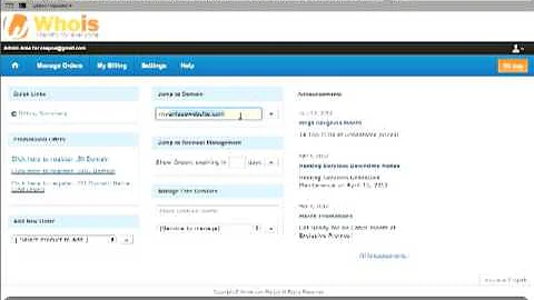 Updating nameservers on Whois.com