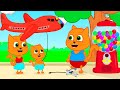 Família de Gatos - Máquina De Chicletes Consertou O Avião Desenho Infantil em Português