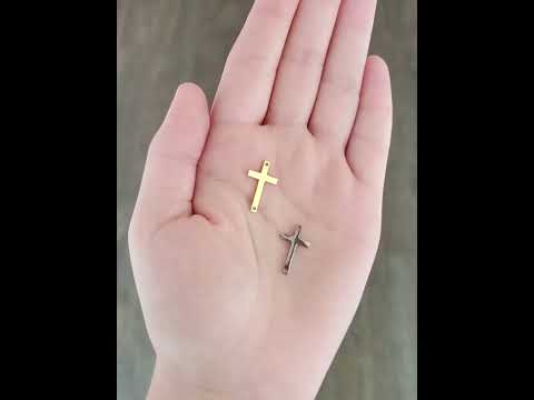 Stephanie Cross Bracelet Connector, PVD Stainless Steel