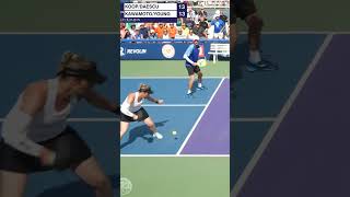 Andrea Koop HANDCUFFS DJ Young to Get the Point #pickleballhighlights #pickleballplayer #pickleball