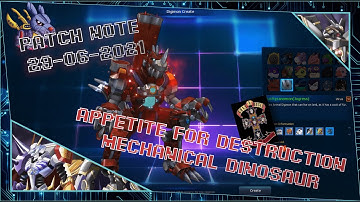 Digimon Masters online: Eventos dia 29/06 - Appetite for Destruction - Mechanical Dinosaur!!
