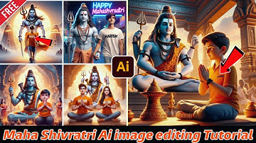 Maha Shivratri 3d Ai image editing tutorial ||bholenath Boy Name Ai image editing || bing Ai