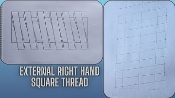 external right hand square thread// engineering drawing