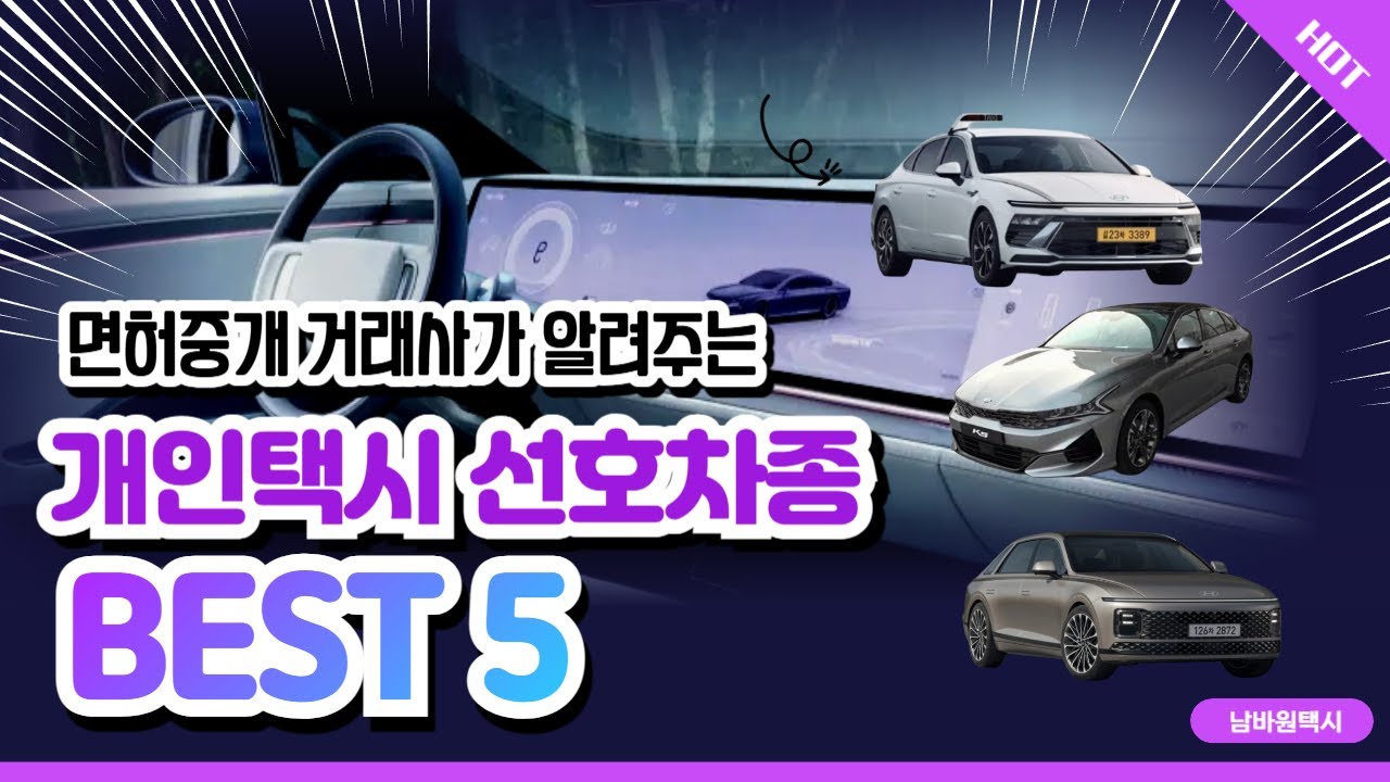 [남바원택시] 개인택시 기사들이 가장 많이 타는 차 TOP5 현실 추천