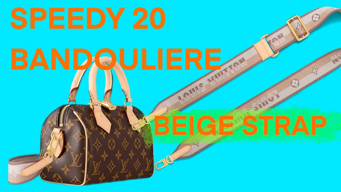 Louis Vuitton Jacquard Damier Ebene Speedy 20 Bandouliere Shoulder Strap  Beige