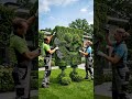 Giant SpongeBob SquarePants Topiary at Night Looks Absolutely Magical 🌙🤩 #topiary #garden  #backyard