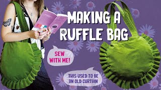 I made a ruffle tote bag // sew with me