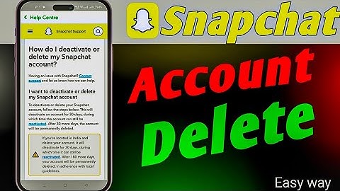 Delete Snapchat Account || Snapchat Account delete Kaise kare
