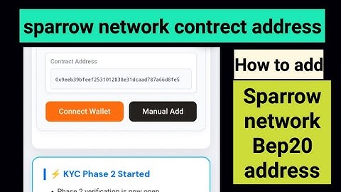 How to add sparrow wallet Contract address ||  sparrow bep20 address manually #sparrownetwokaddress