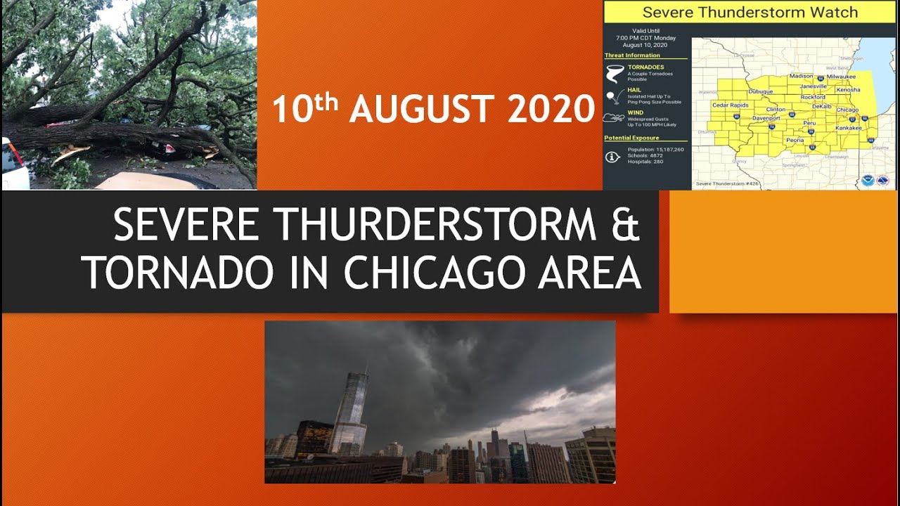 TORNADO WARNING | SEVERE WEATHER HITS CHICAGO AREA | THUNDERSTORM ...