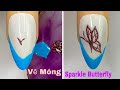 Sparkle Butterfly  Nails Art For Beginner 💖Vẽ Bướm Kim Tuyến 💅New Nails Design 💝 New Nails