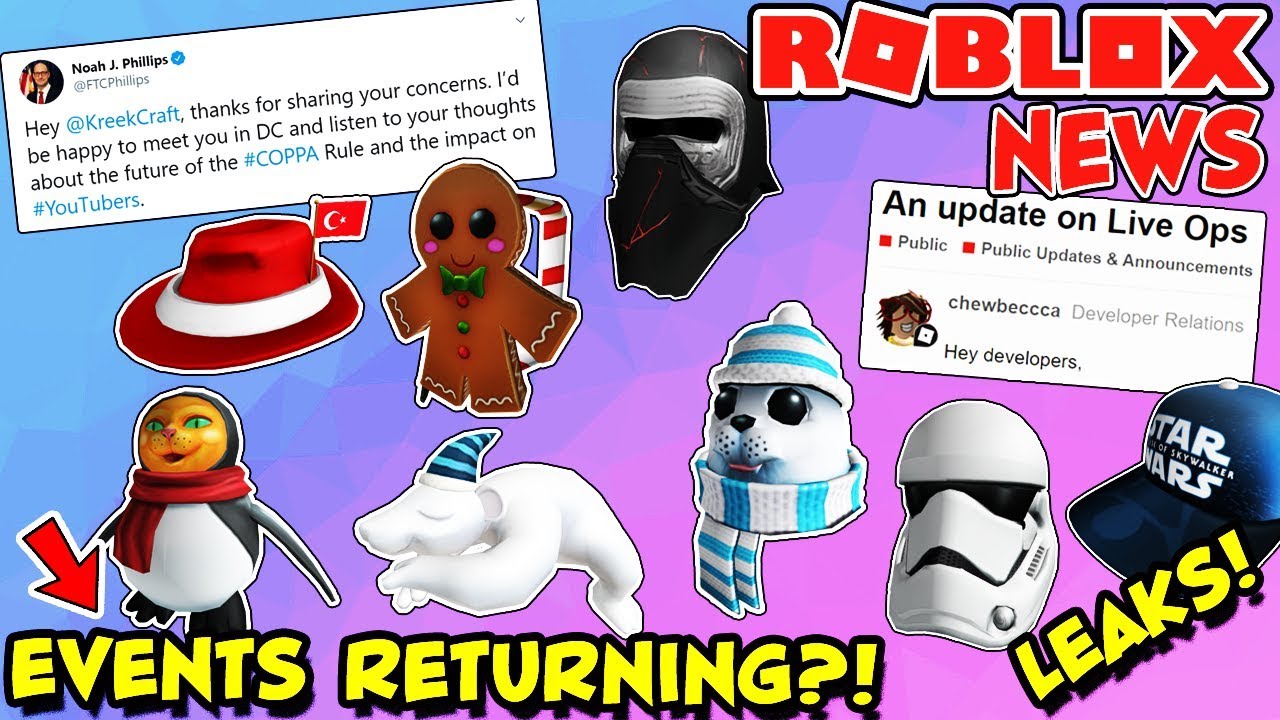 Roblox News Events Coming Back In 2020 Kreek Fights For Youtubers Leaks New Fedora Youtube