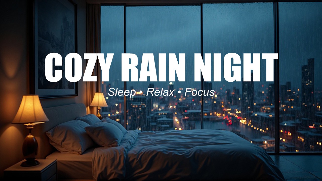 Cozy Rainy Night Bedroom 🌧️ Relaxing Rain Sounds for Deep Sleep, Study & Stress Relief