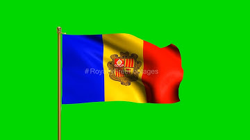 Andorra Flag HD | Andorra National Flag | Andorra animated Flag Green Screen | waving flag Andorra