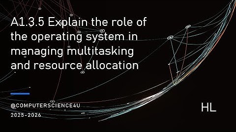 IB Computer Science Lesson 21 - A 1-3-5  Role of the OS in managing multitasking