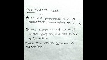 DIRICHLET TEST || dirichlet