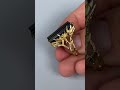 Black tourmaline yellow gold ring 6386 Золотое кольцо с кристаллом чёрного турмалина