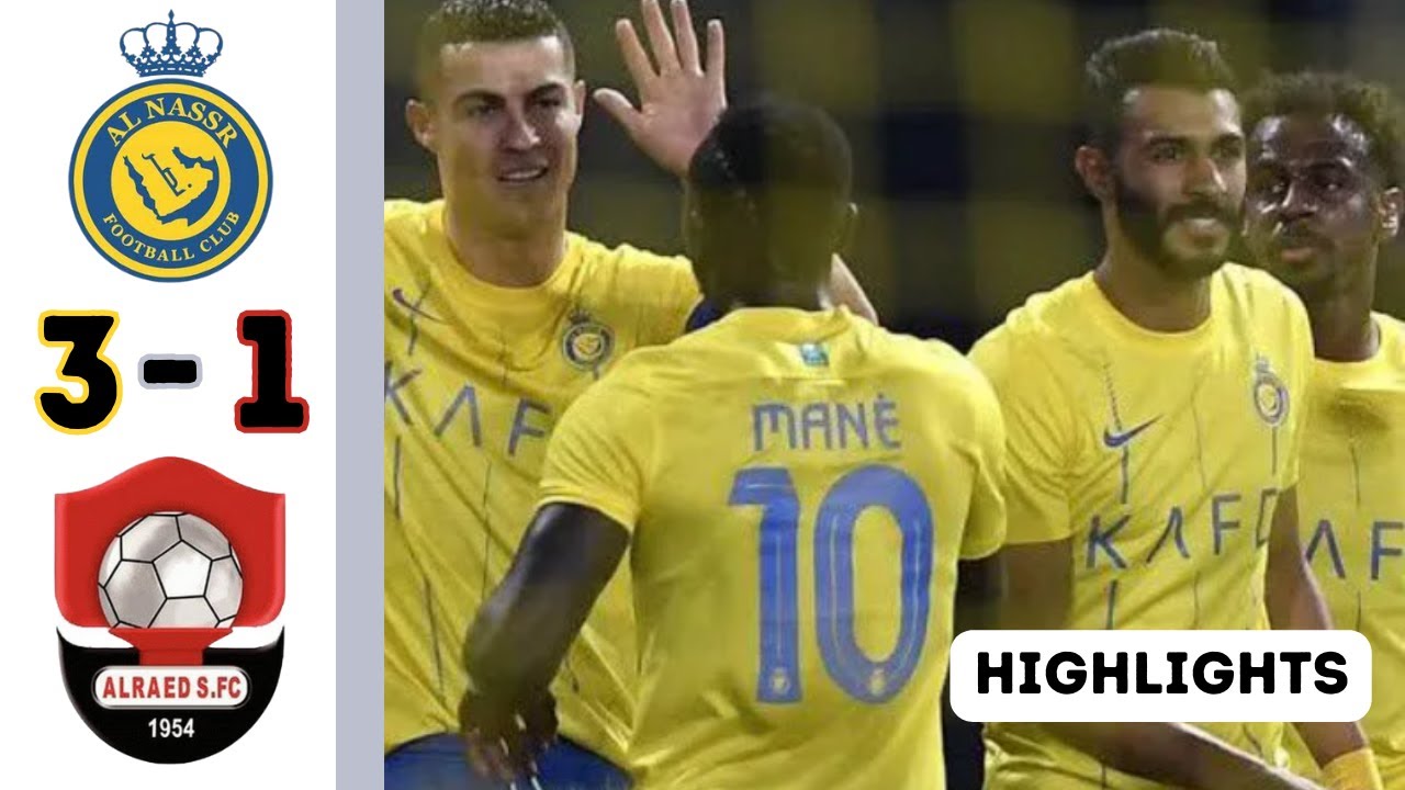 Al Raed vs Al Nassr | 1-3 Highlights | All Goals and Shots | Ronaldo 1 ...