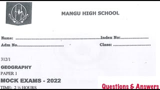 MANGU high school | geography paper 1 | 312/1 |  |  geography paper 1 topical questions |  geography screenshot 1