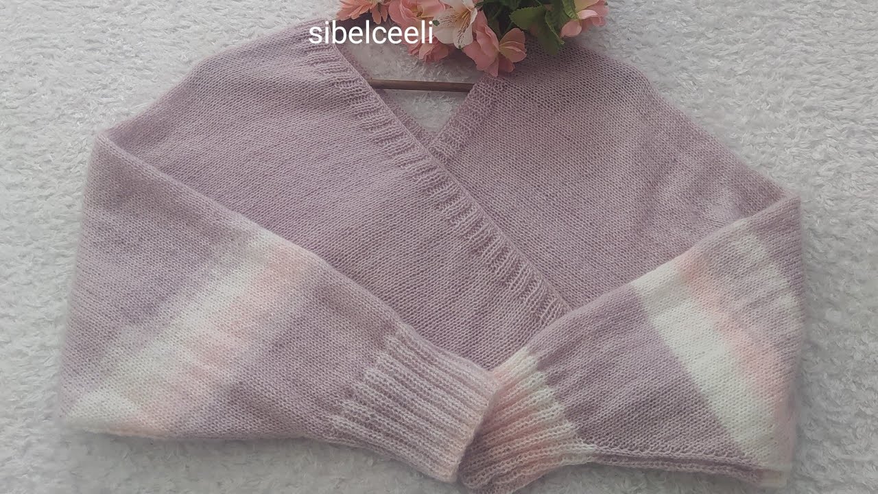 Kruvaze Yarasa Kol Bluz Yapımı / Crop Bluz Yapımı / #knitting