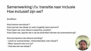 Samenwerken om beter en sneller te transformeren naar een school voor iedereen
