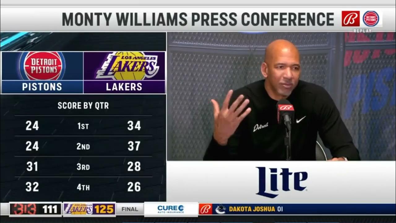 Monty Williams PostGame Interview Detroit Pistons vs Los Angeles