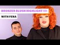 Drag queen fena barbitall teaches bronzer blush highlight 101  how to get sun kissed