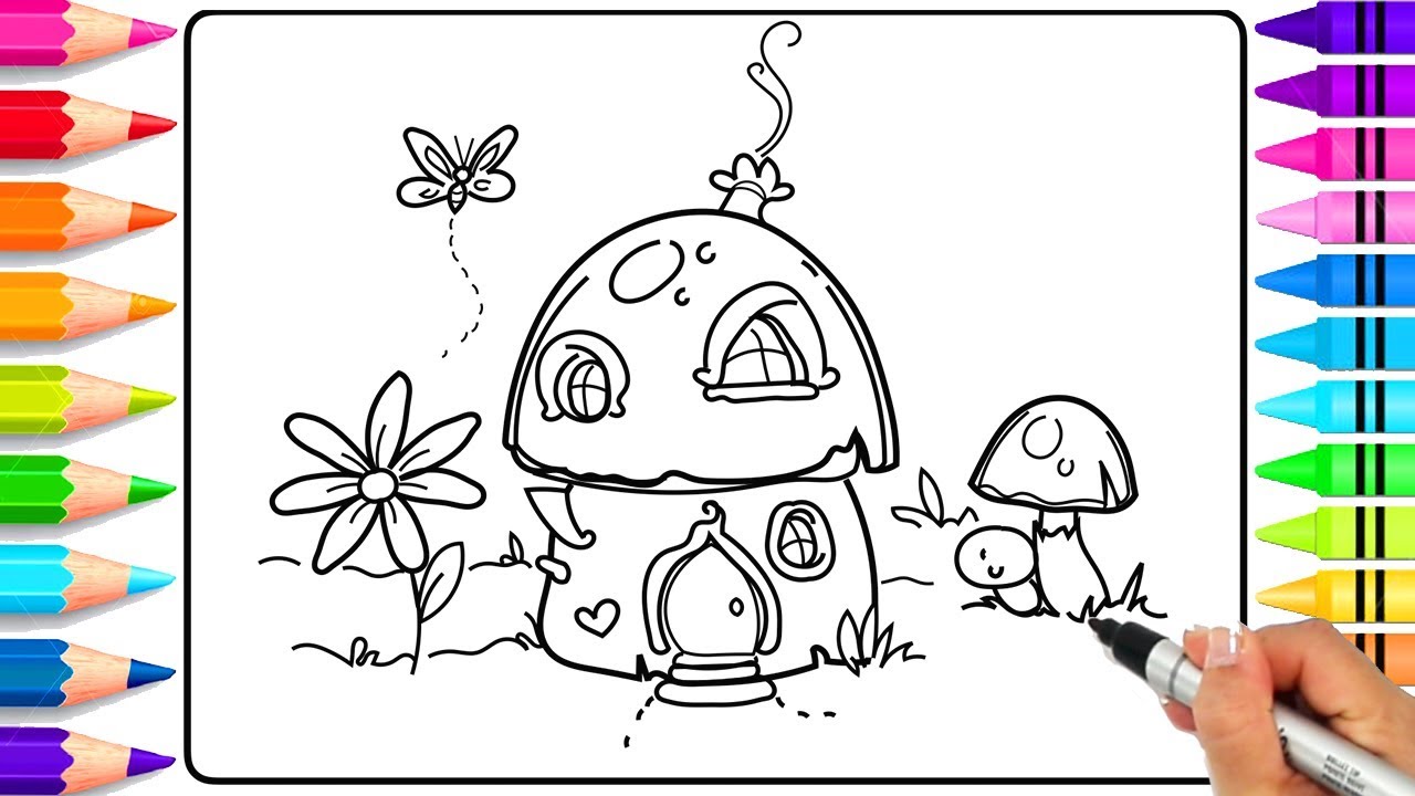 Download How to Draw a Fairy Garden Step by Step for Kids | Fairy Garden Coloring Pages | Learn to Draw ...