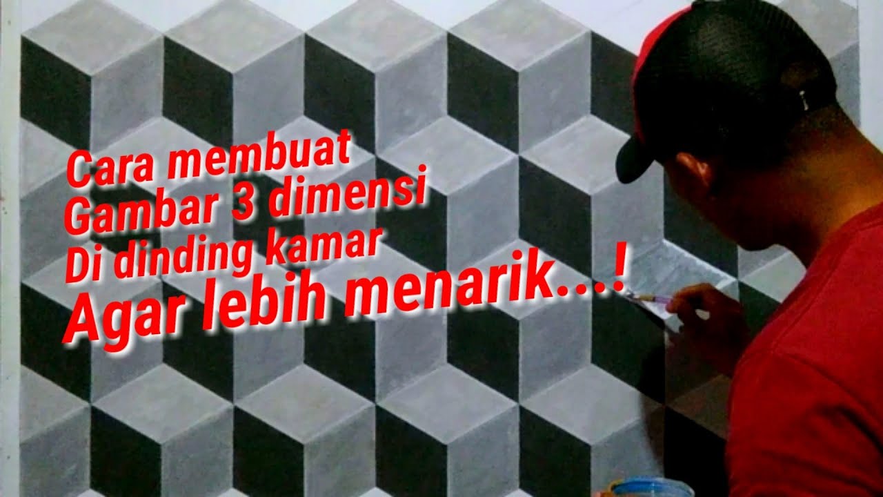  3d  wall painting Cara gambar  3d  di  tembok  dinding kamar  