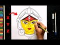 How to draw maa durga face from xyz for kids  very easy maa durga face with step by step 