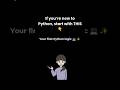 New to Python, Start With This 👇 Beginner Coding Trick #Shorts