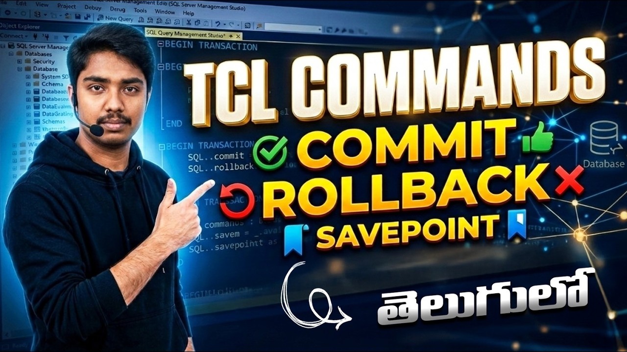 SQL TCL Commands in Telugu | COMMIT, ROLLBACK, SAVEPOINT Explained ...