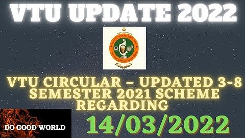 VTU UPDATE TODAY 2022 | VTU LATEST UPDATES | Updated 3-8 Semester 2021 scheme... || DO GOOD WORLD ||