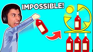 Can I Beat the IMPOSSIBLE Bottle Flip?! | Happy Wheels screenshot 1
