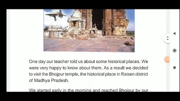 "A VISIT TO A HISTORICAL PLACE" lesson 14 class 4 English M.P BOARD