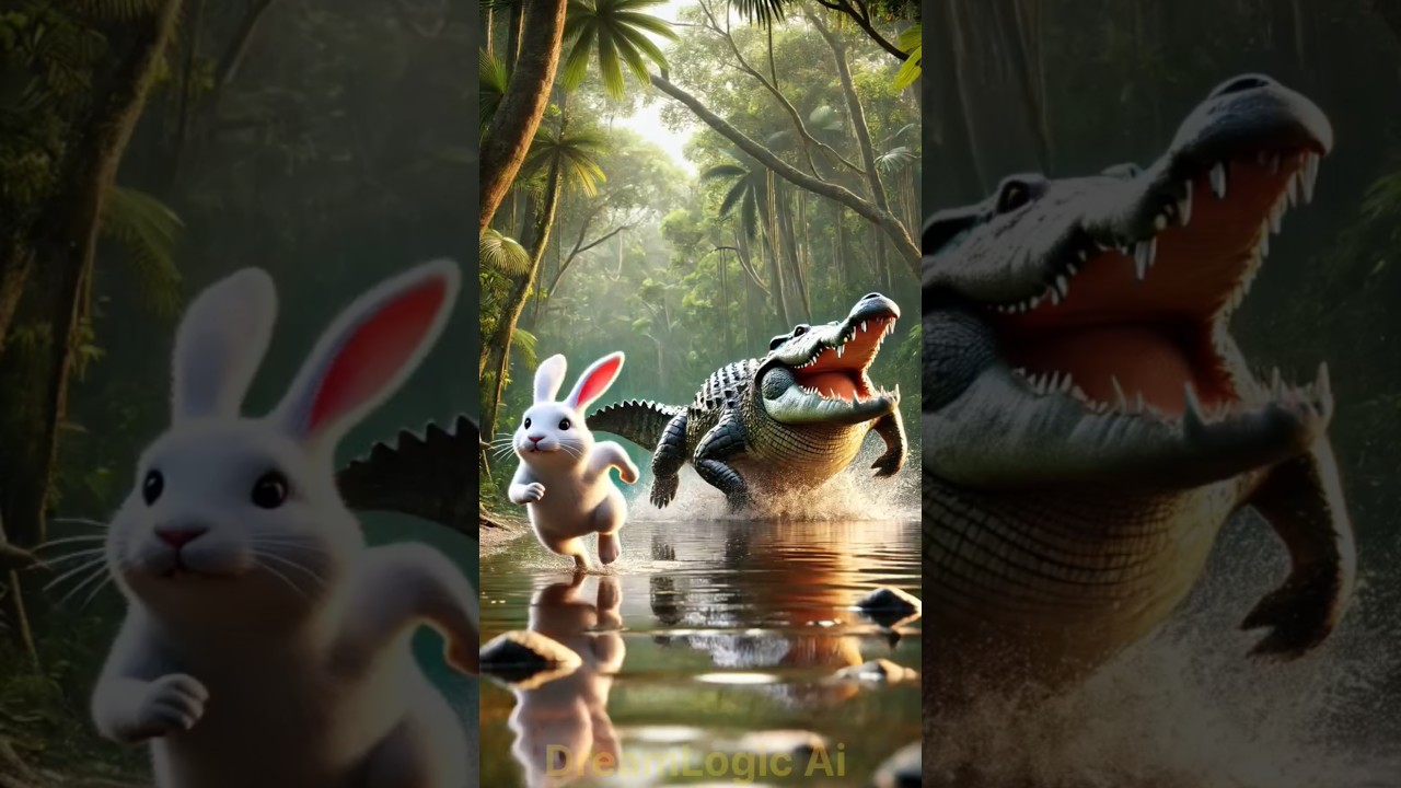The Epic Battle: Rabbit vs. Crocodile! DreamLogic Ai