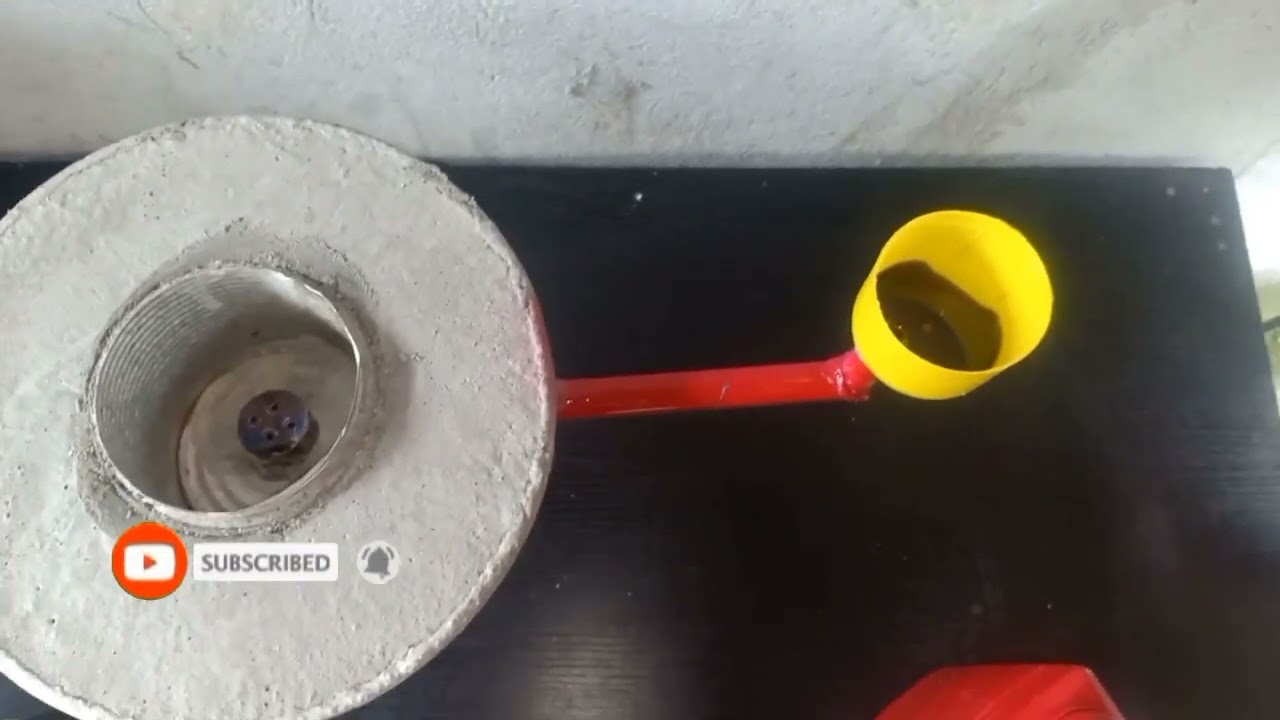 No Need gas/How to make Blue Flame used oil burner From Old rice cooker and cement