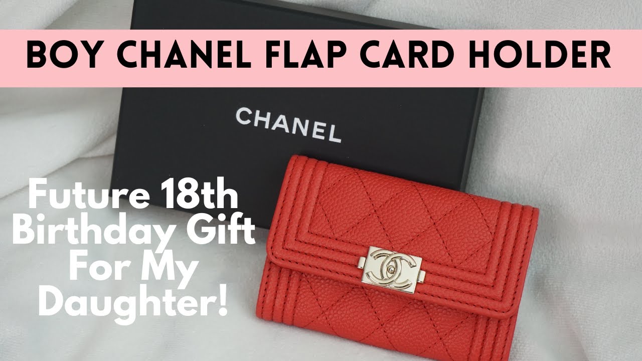 Chanel - Boy Chanel Grained Calfskin Flap Card Holder