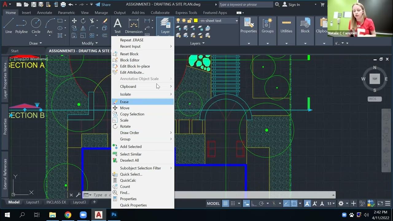 LARCH 156 AutoCAD Module Class Exercise 5 Commands Source