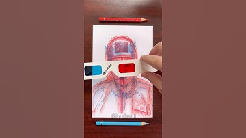 Drawing Thanos and Guard from Squid Game 2 in 3D Art 💜 from 1 - 10 #shorts #squidgame2 #thanos #3d