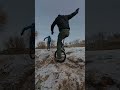 unicycling a snow mud trail #unicycle