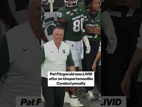 Pat Fitzgerald riled up the crowd in East Lansing after a controversial call on a kickoff return