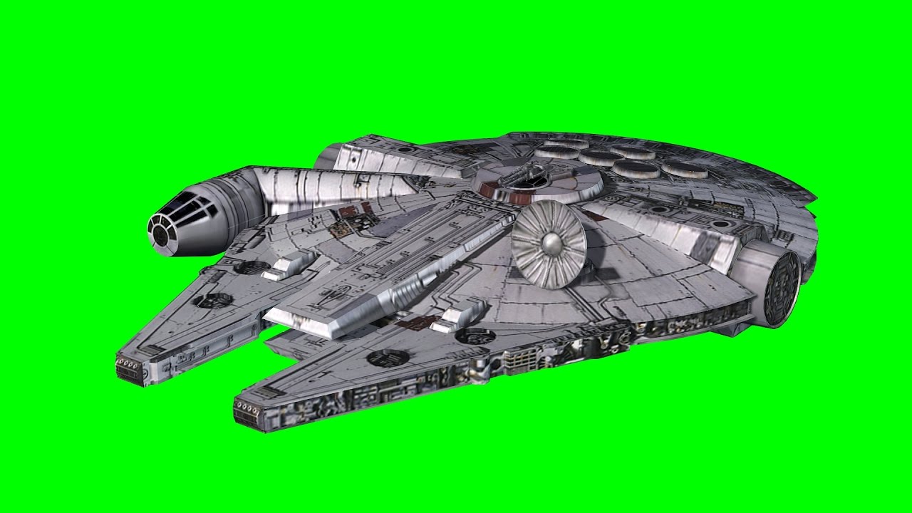 star wars milennium falcon fly by green screen - free use - YouTube