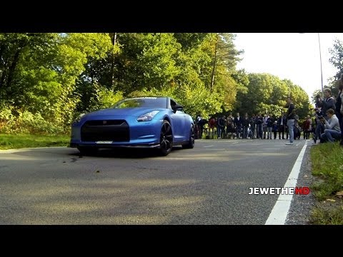 (MATTE BLUE) Nissan GT-R Milltek Small Powerslide & Acceleration SOUNDS! (1080p Full HD)