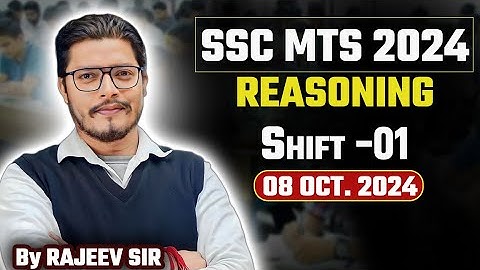 SSC MTS Exam 2024 | SSC MTS Reasoning (8 Oct Shift-1) ! SSC MTS 2024 Reasoning Questions Solution